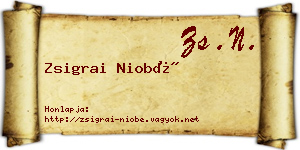 Zsigrai Niobé névjegykártya