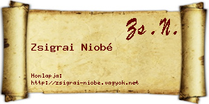 Zsigrai Niobé névjegykártya